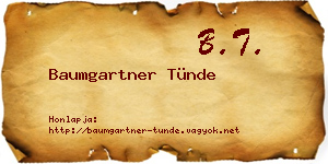 Baumgartner Tünde névjegykártya